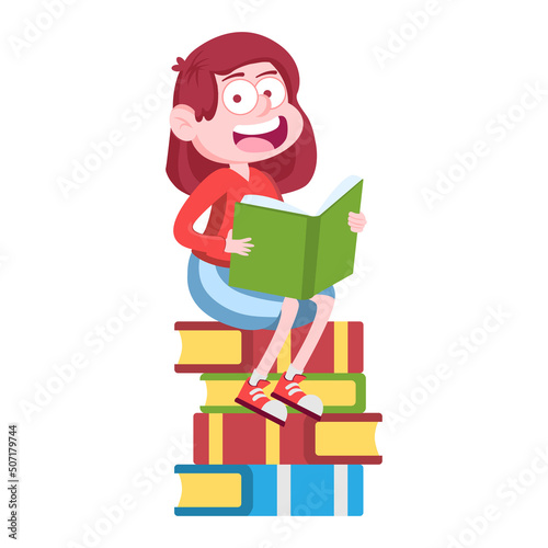 Isolated student girl icon Back to school Vector illustration