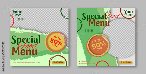 Special food menu social media post template