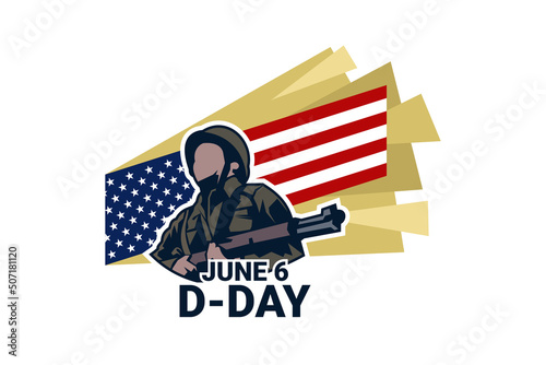 June 6, 1944. D-day, Normandy Landing vector illustration. Suitable for greeting card, poster and banner 
