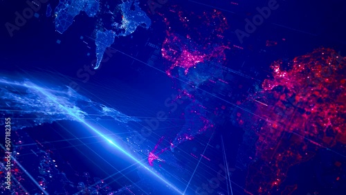 abstract news intro background animation with map, 