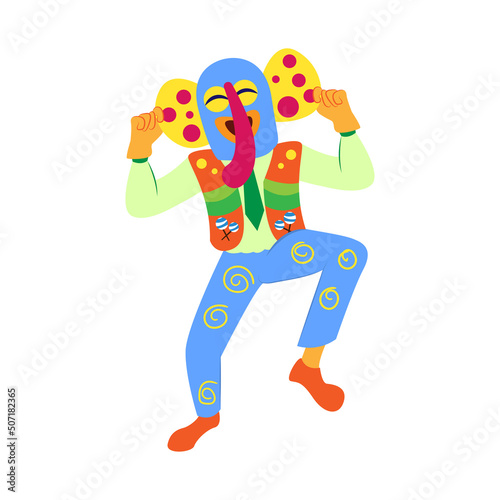 ISolated marimonda mask Colombian folklore Vector illustration