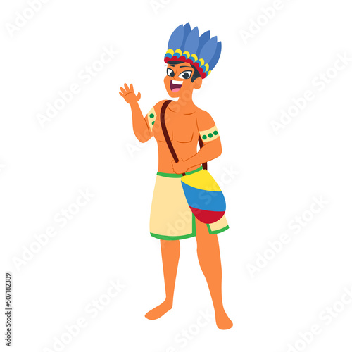 Isolated amazonian indigenous colombian man icon Vector illustration