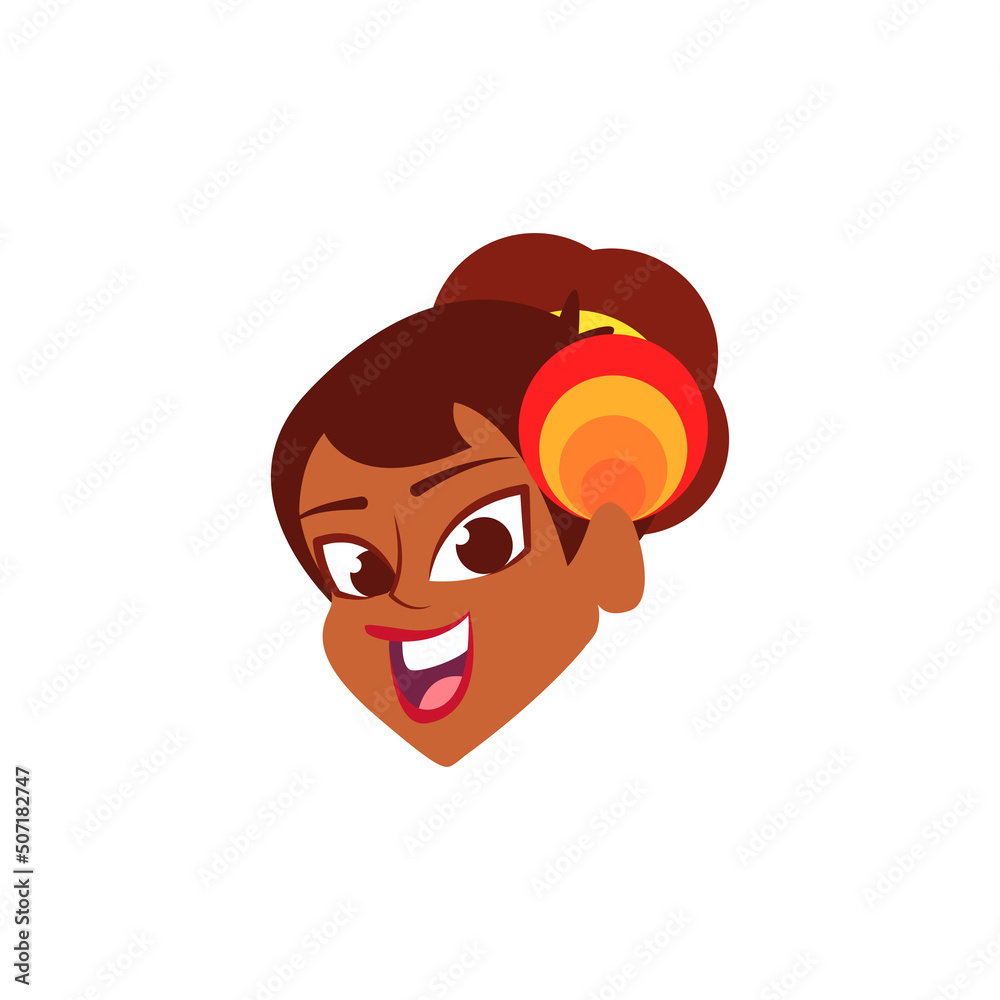 Isolated cumbia dancer face Colombian culture Vector illustration