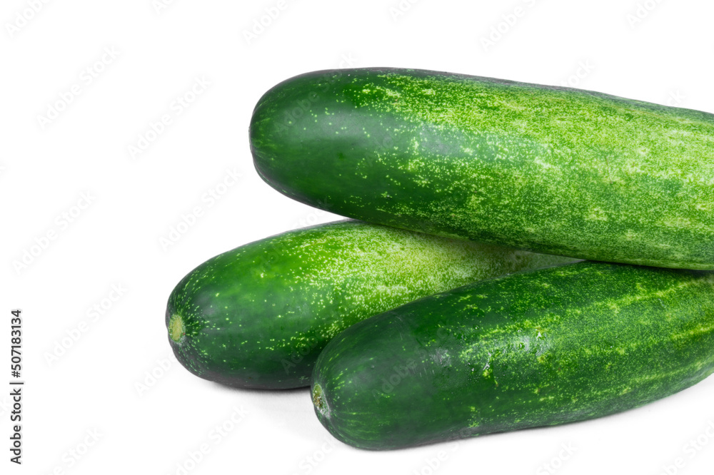 Cucumber isolated. Cucumber on white. Full depth of field. With clipping path Cucumber isolated. Cucumber on white. Full depth of field. With clipping path