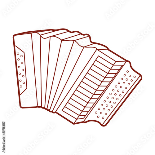 Isolated accordion icon Colombian musical instrument Vector illustration