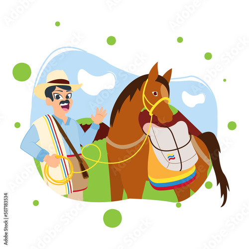 Isolated typical muleteer colombian culture Vector illustration