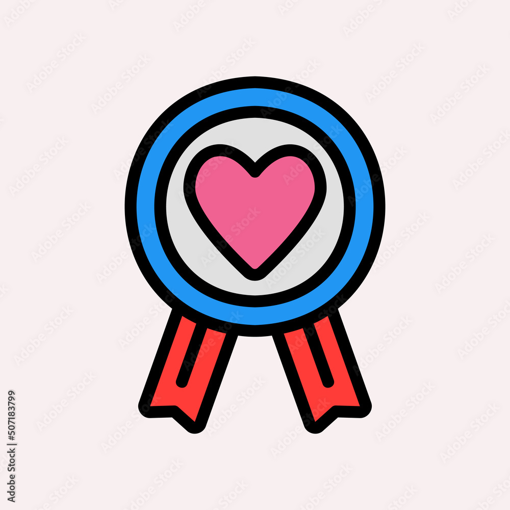 Love award icon in flat style, use for website mobile app presentation Love award icon in flat style, use for website mobile app presentation