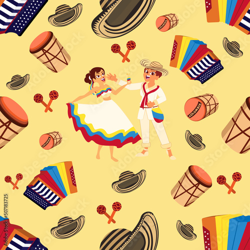 Isolated typical muleteer colombian culture Vector illustration