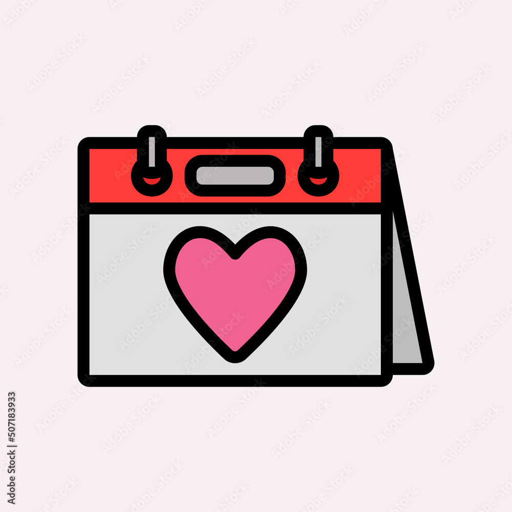 Valentine day icon in flat style, use for website mobile app presentation Valentine day icon in flat style, use for website mobile app presentation