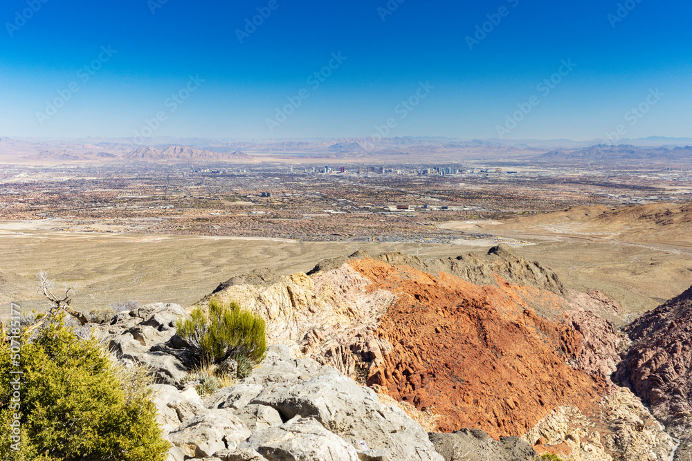 Distant Views of the City of Las Vegas from Turtlehead Peak