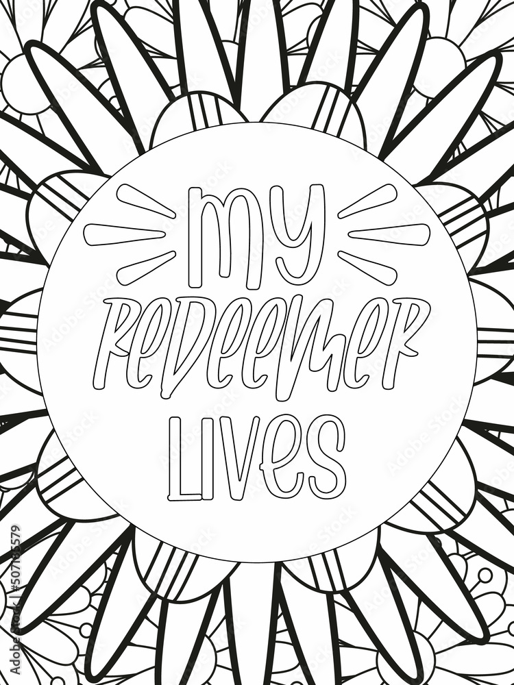 Bible Verse Coloring Pages, Christian Lettering coloring page for