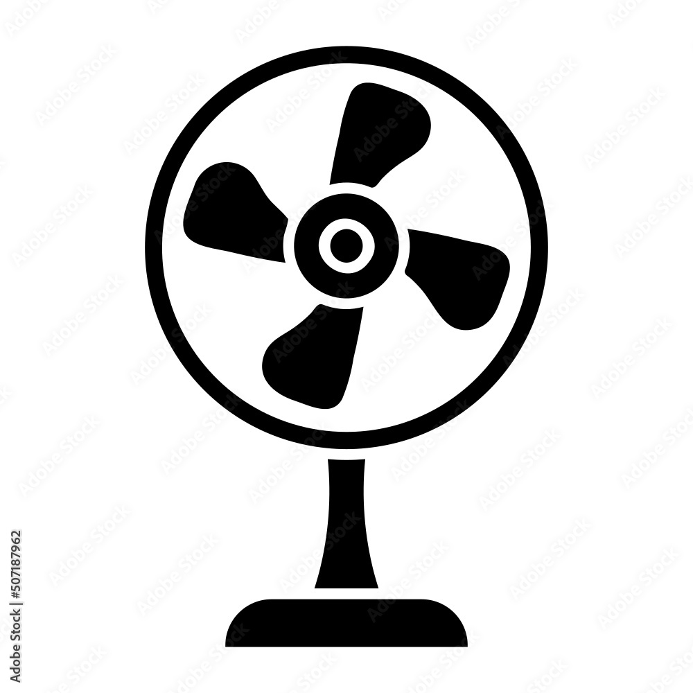 glyph desk fan isolated on white background glyph desk fan isolated on white background