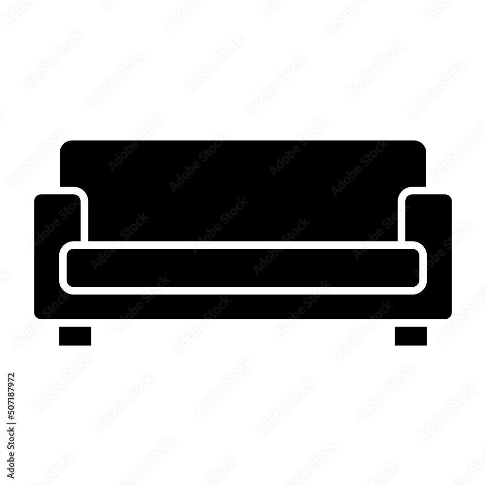 glyph sofa isolated on white background glyph sofa isolated on white background