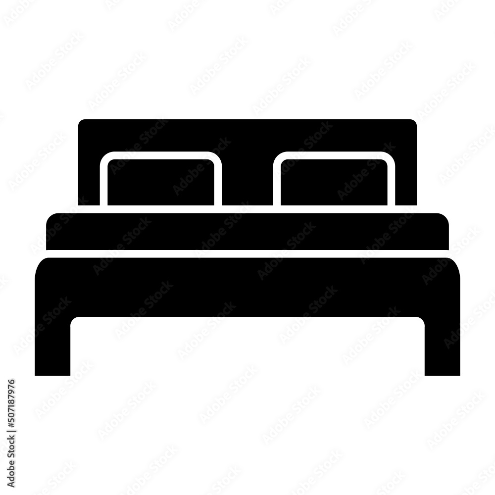 glyph bed set isolated on white background glyph bed set isolated on white background