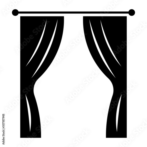 glyph curtain isolated on white background