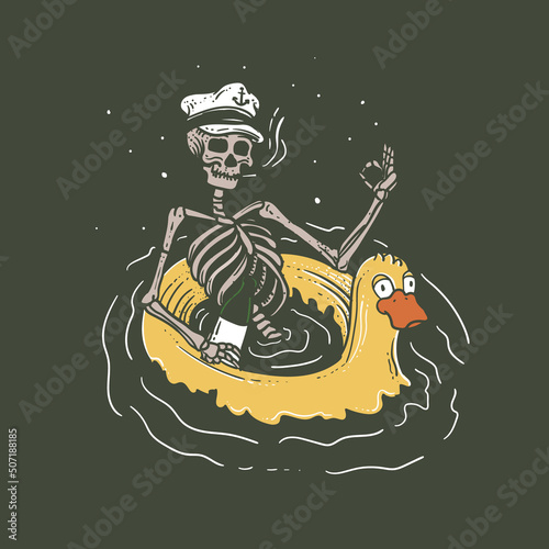 summer chill with enjoying dead skeleton
