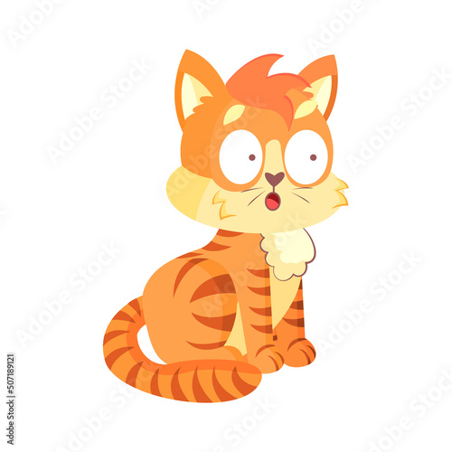 Fototapeta Naklejka Na Ścianę i Meble -  Isolated cute surprised cat character Vector illustration