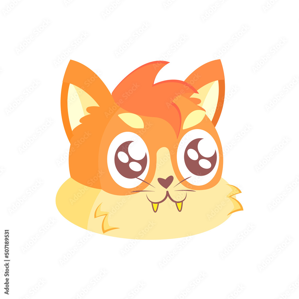 Isolated happy cute cat character avatar Vector illustration Isolated happy cute cat character avatar Vector illustration
