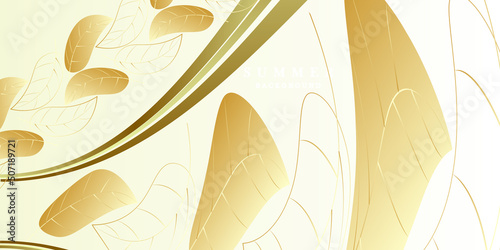 Abstract gold leaves background photo