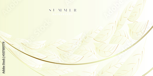 Abstract gold leaves background