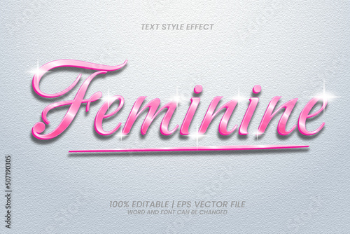 Feminine Editable Text effect 3D Luxury Style