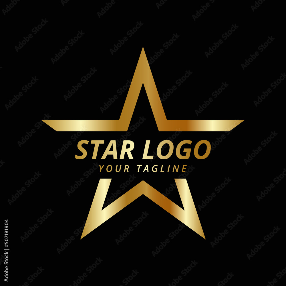Gold star logo vector Illustration with black background Gold star logo vector Illustration with black background