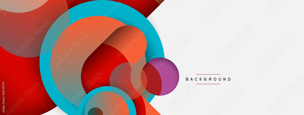 Creative geometric wallpaper. Minimal abstract background. Circles composition vector illustration for wallpaper banner background or landing page Creative geometric wallpaper. Minimal abstract background. Circles composition vector illustration for wallpaper banner background or landing page