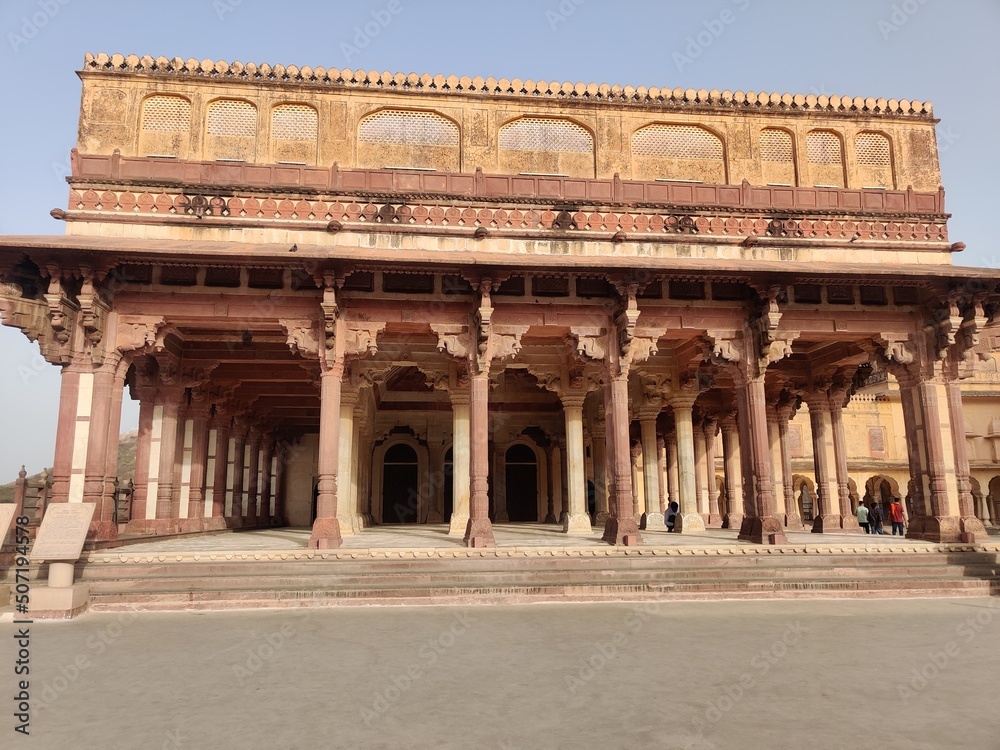Amber fort courtyard- a palace in Japiur