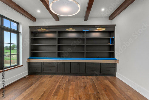 Multi media room with black built ins