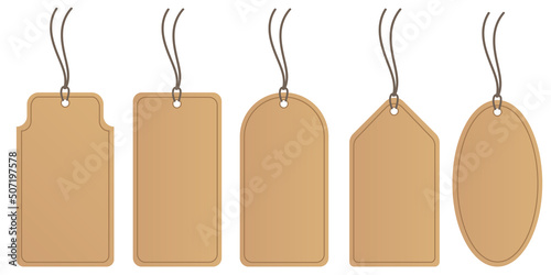 tag Horizontal Angled Hangtag Seam Beige With String And Shadow price tag Paper Label Isolated On White Background. Ready for your message. jpeg image jpg
