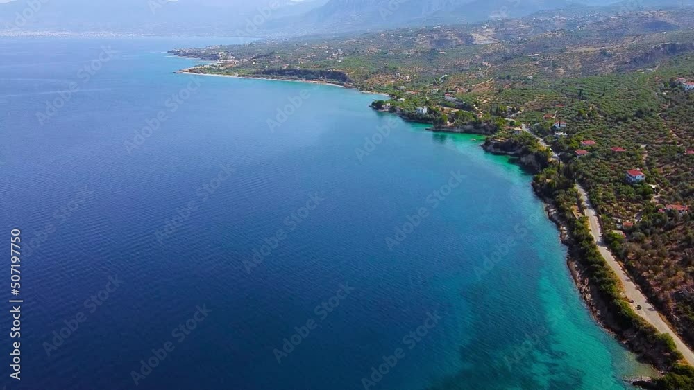 Aerial view of Archontiko village in the morning Aerial view of Archontiko village in the morning