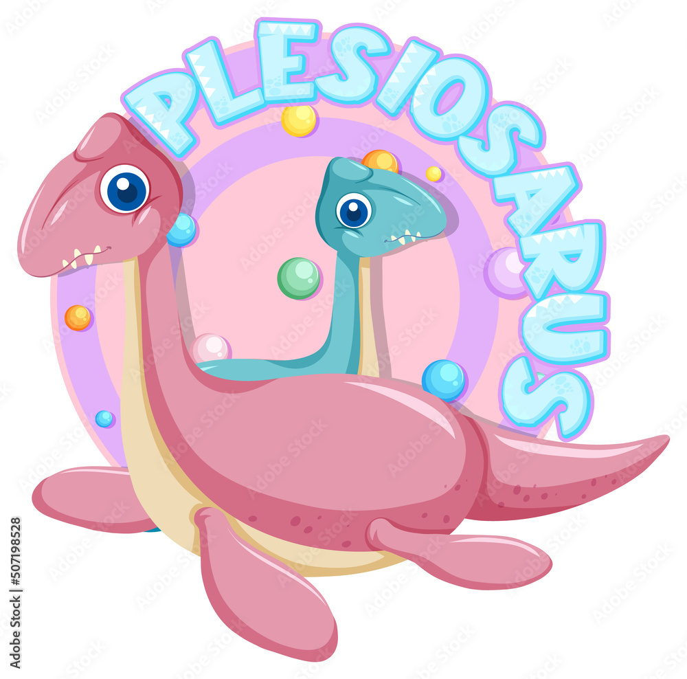 Obraz premium Cute plesiosaurus dinosaur cartoon