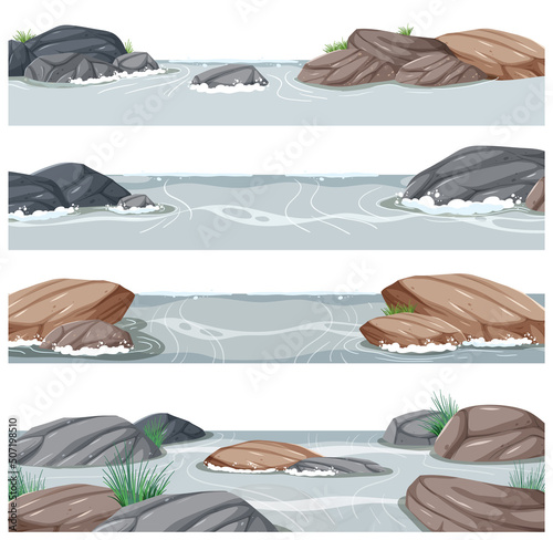 Set of nature forest elements