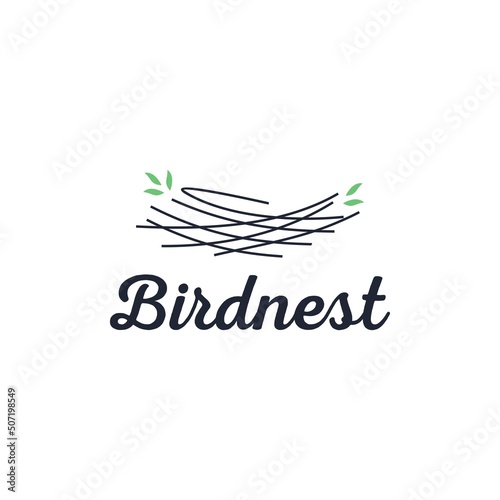 Bird nest logo design vector illustration