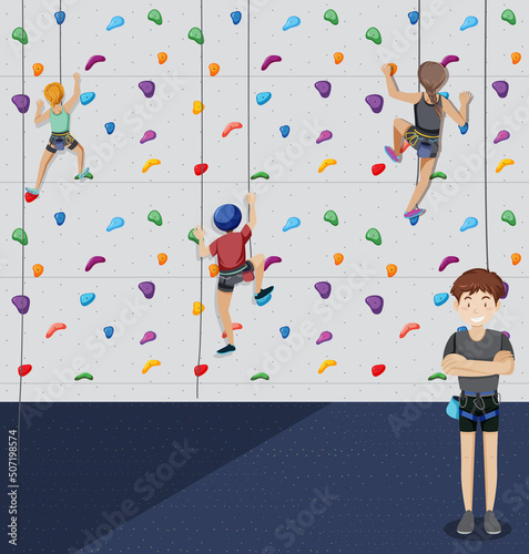 Indoor rock climbing gym