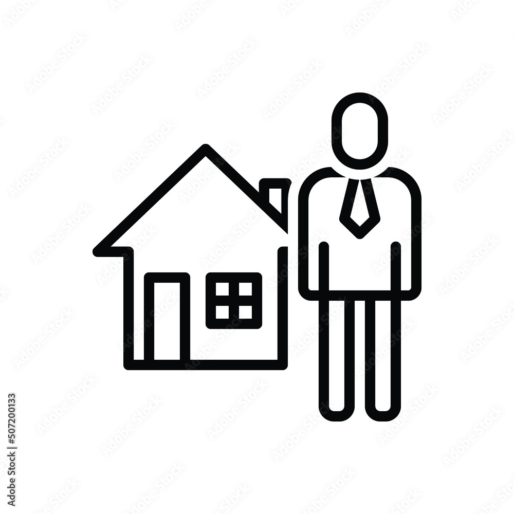 Black line icon for realtor