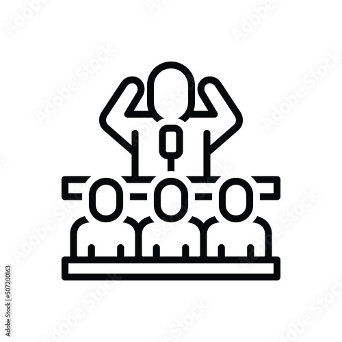 Black line icon for senator