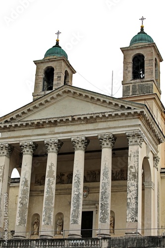facade of Cathedral of the city of SCHIO in the province of VICENZA in the Veneto Region in Italy in Europe