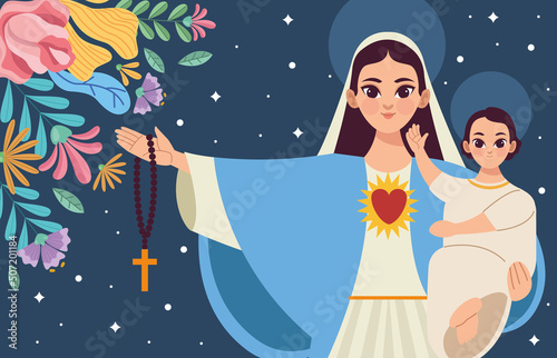 mary virgin and jesus scene