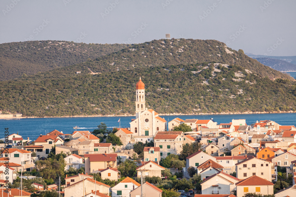 Church in Betina on Murter island, Croatia. 