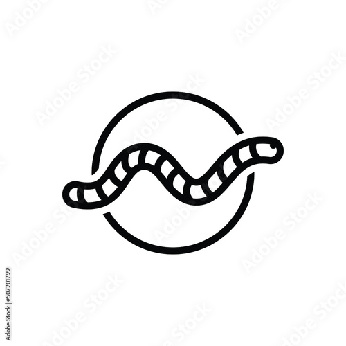 Black line icon for worm photo