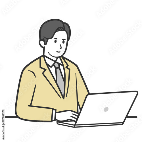 パソコン作業をする男性