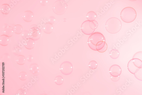 Abstract Beautiful Transparent Soap Bubbles on Background. Soap Sud Bubbles Water.