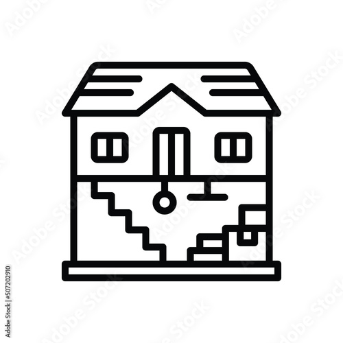 Black line icon for basement
