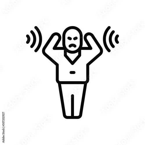 Black line icon for disturbed
