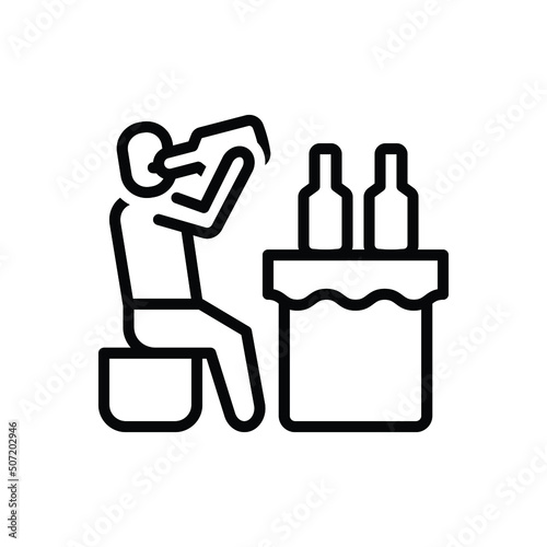 Black line icon for drinking