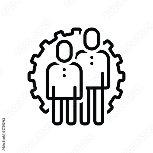 Black line icon for junior