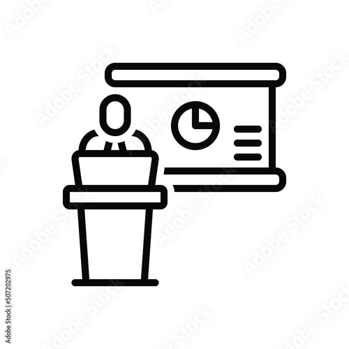 Black line icon for presentations