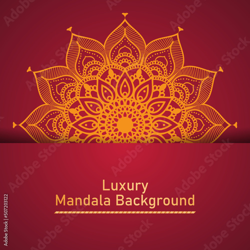 Circle Pattern Creative Luxury Ornamental Mandala, Flower Mandala with gradient color with unique Background Design in gold color vector