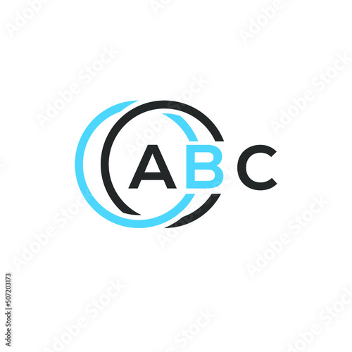 ABC logo monogram isolated on circle element design template, ABC letter logo design on white background. ABC creative initials letter logo concept.  ABC letter design.